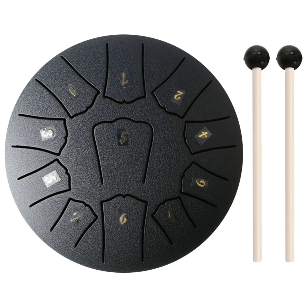 6/3 Inch 11/6 Notes Mini Handpan Drum Finger Picks Percussion Instruments Sound Healing Steel Tongue Drum for Meditation Yoga